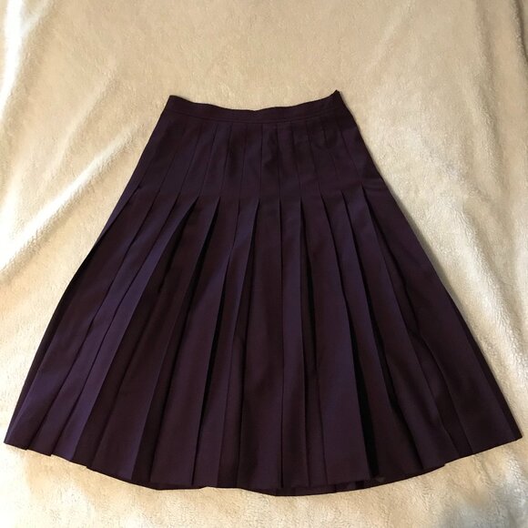 Vintage Burberrys Women's Skirt Lined Pleats Purple Size IT46 / US10? _ drs013 - Picture 1 of 4